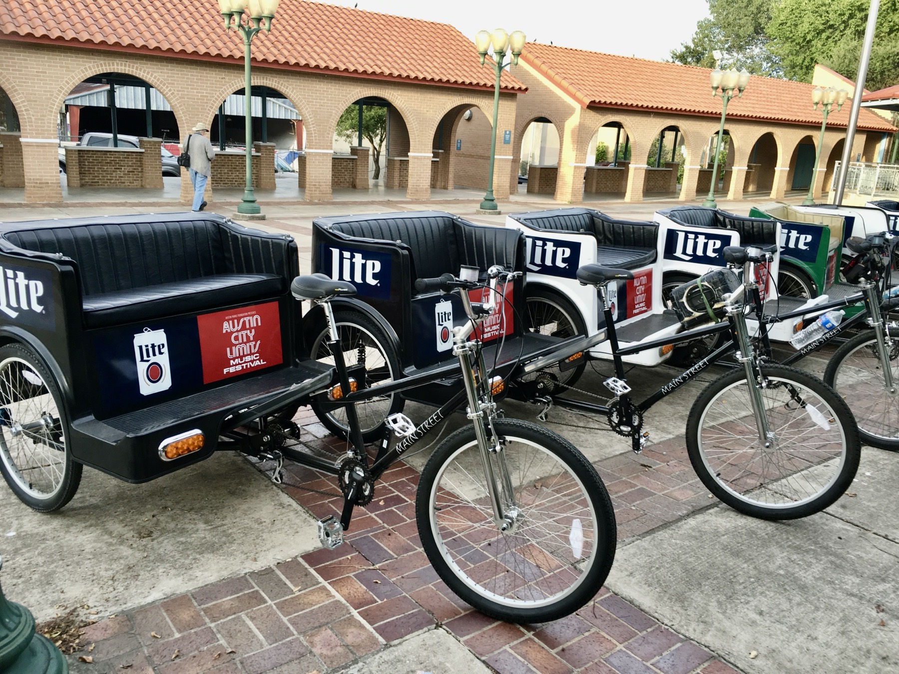 Pedicab carriages branded for a music festival